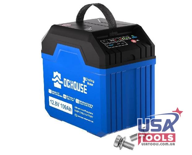 Акумулятор LiFePO4 для ДБЖ з усиленою BMS та USB 60W 12.8В 100А 1.28Квт G24 DC HOUSE USA