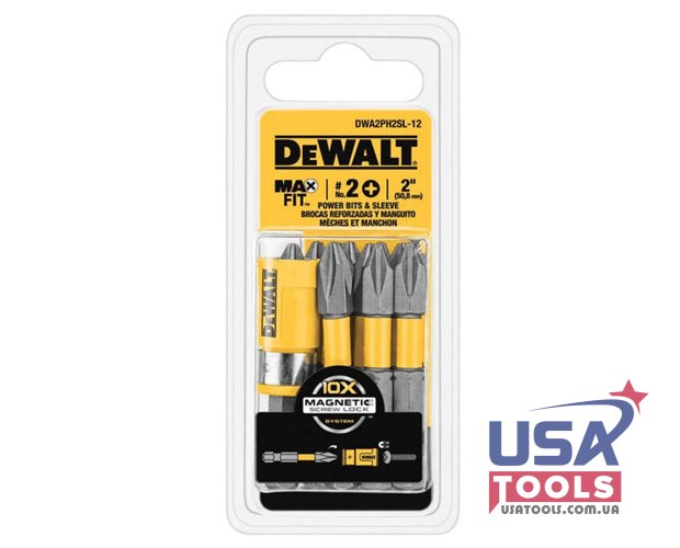 Набір з 11 шт Ph2 50 мм ударних біт з кільцевим магнітом MaxFit DeWALT DWA2PH2SL-12