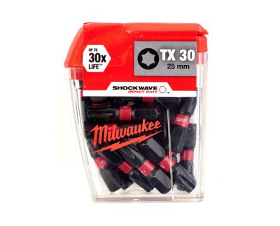 Набор импульсных бит Shockwave Tx30 25 мм 25 шт Milwaukee